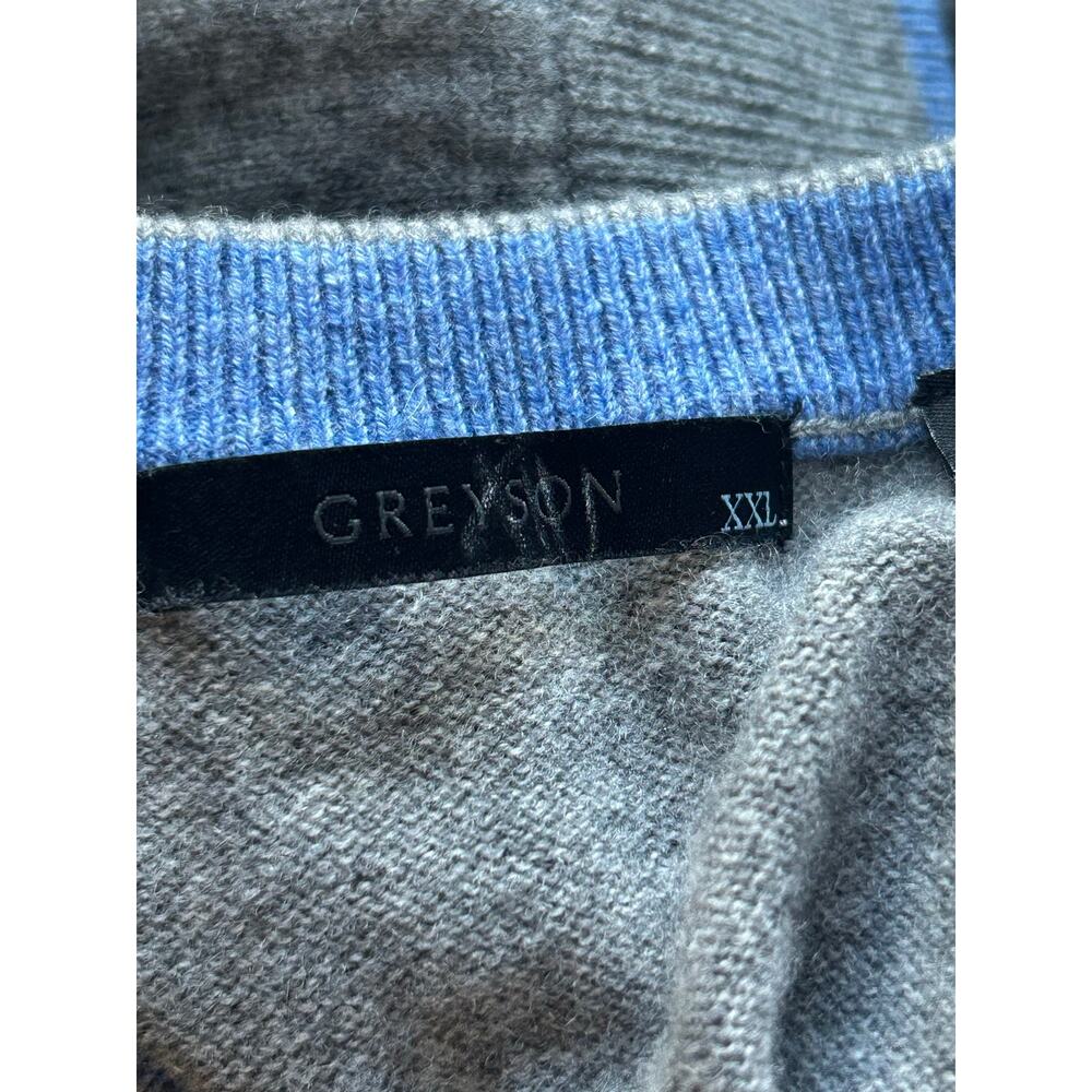 Greyson grey XXL wool cashmere men’s sweater business casual office - Picture 4 of 6